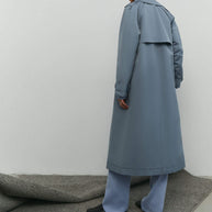 Trenchcoat oversized in brown/blue gray