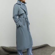 Trenchcoat oversized in brown/blue gray