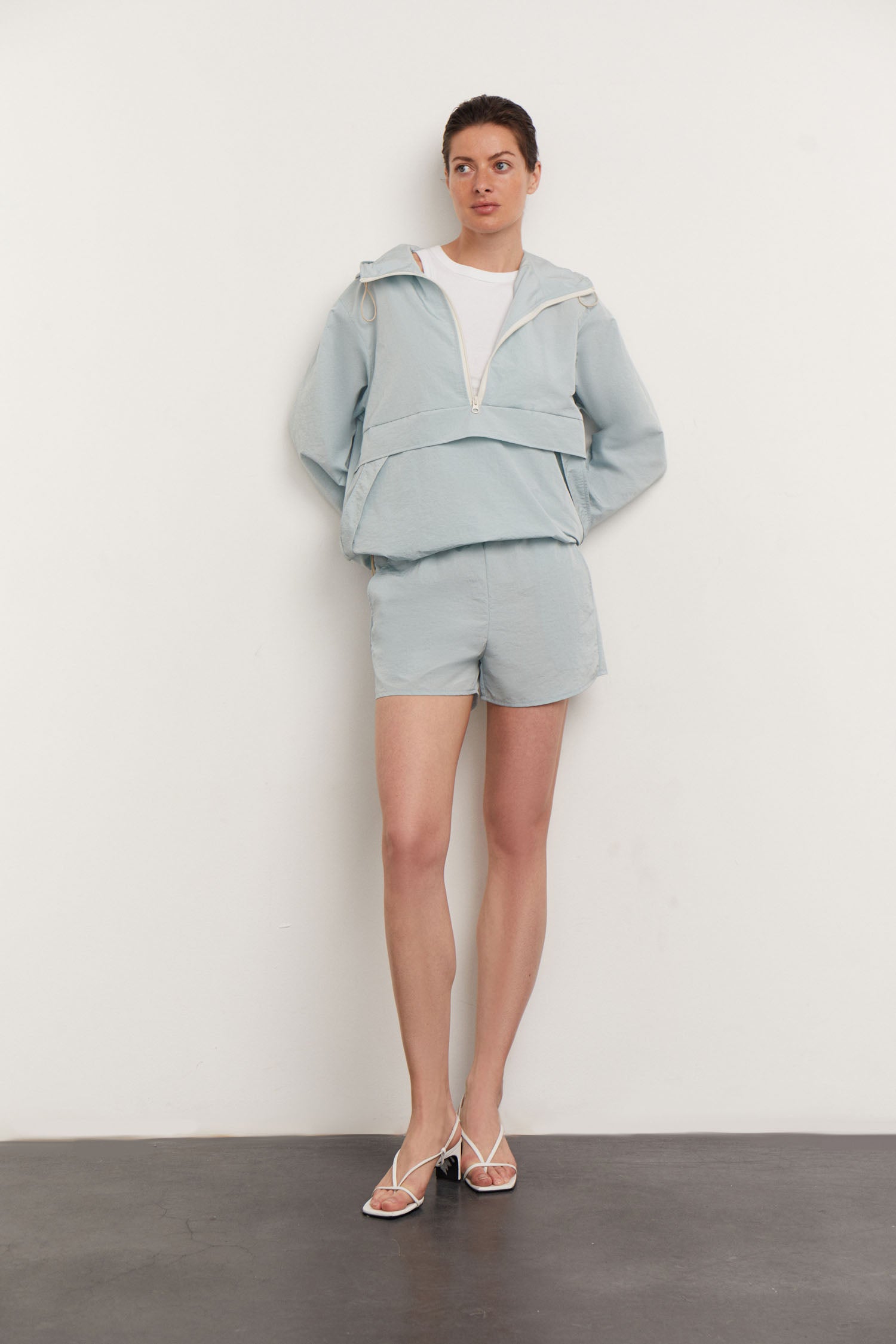 Oversized anorak jacket in blue