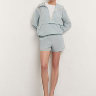 Oversized anorak jacket in blue