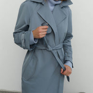 Trenchcoat oversized in brown/blue gray