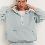 Oversized anorak jacket in blue