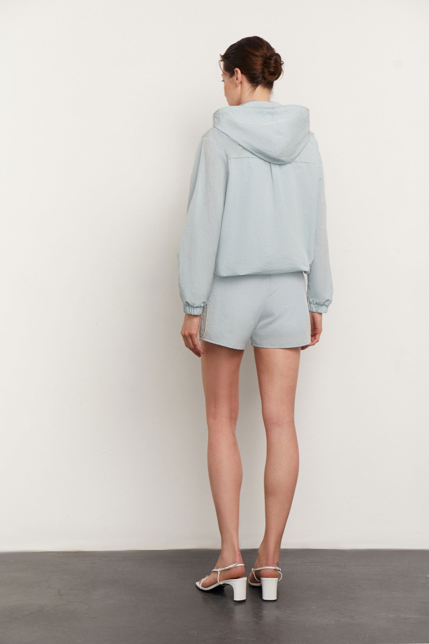 Oversized anorak jacket in blue