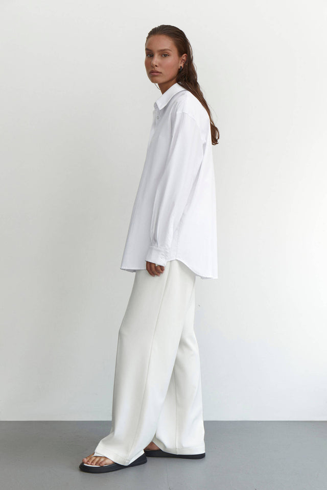 Palazzo pants in cream/olive/white