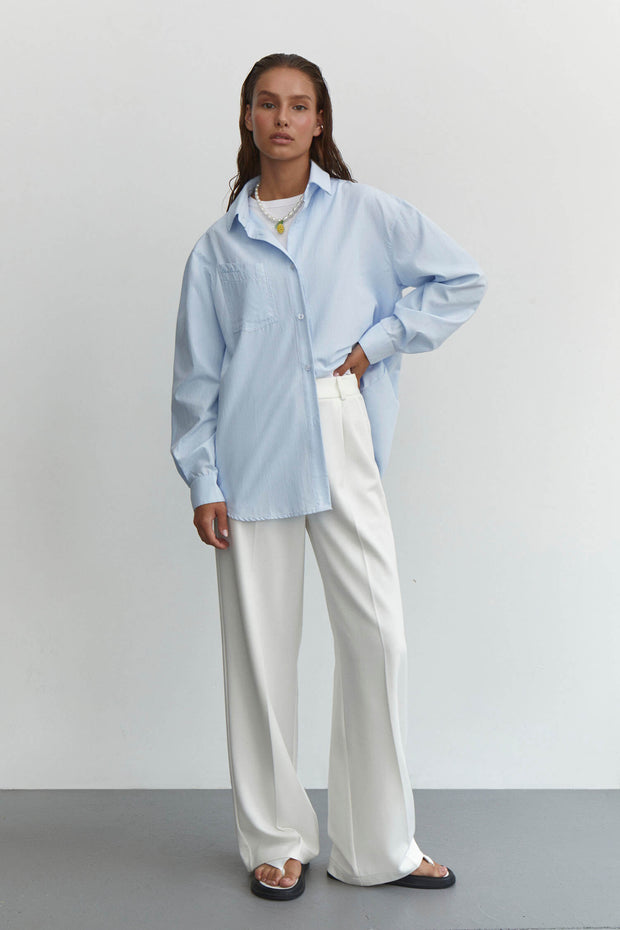 Palazzo pants in cream/olive/white