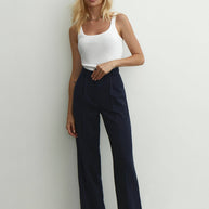 Palazzo pants in cappuccino/navy blue/black