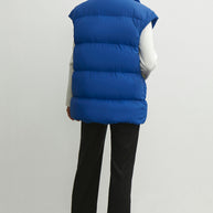 Oversized quilted vest in blue