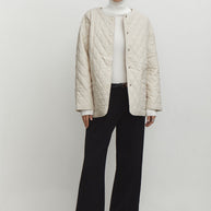 Quilted jacket with a belt