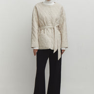 Quilted jacket with a belt