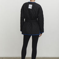 Quilted jacket with a belt