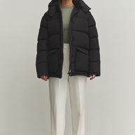 Boyfriend style winter jacket in blue