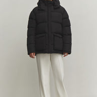 Boyfriend style winter jacket in blue