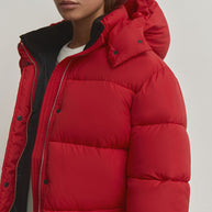 Boyfriend style winter jacket in red
