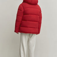 Boyfriend style winter jacket in red