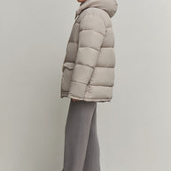 Boyfriend style winter jacket in red