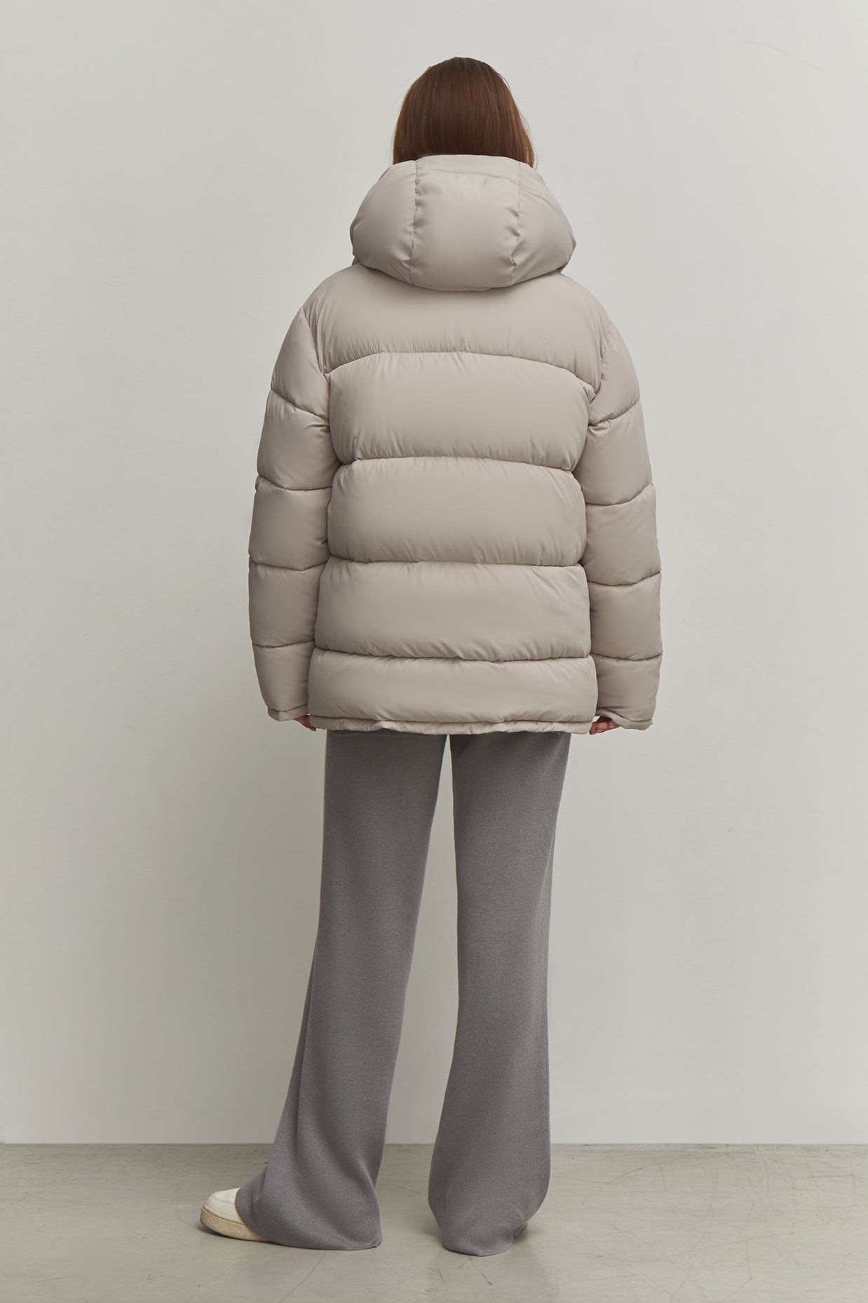 Boyfriend style winter jacket in red