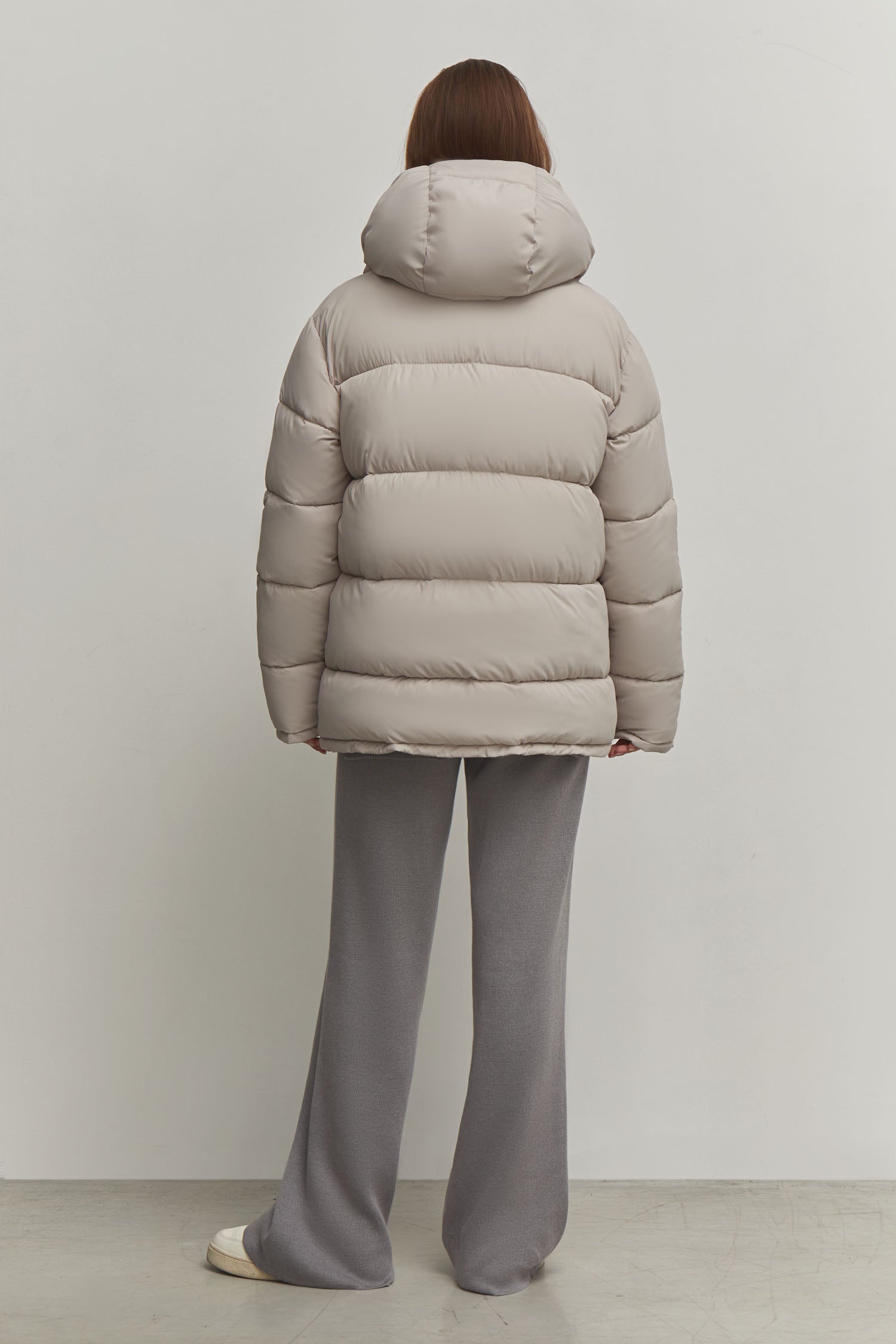 Boyfriend style winter jacket in red