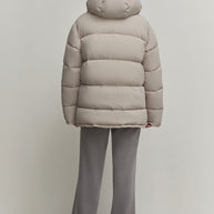 Boyfriend style winter jacket in red