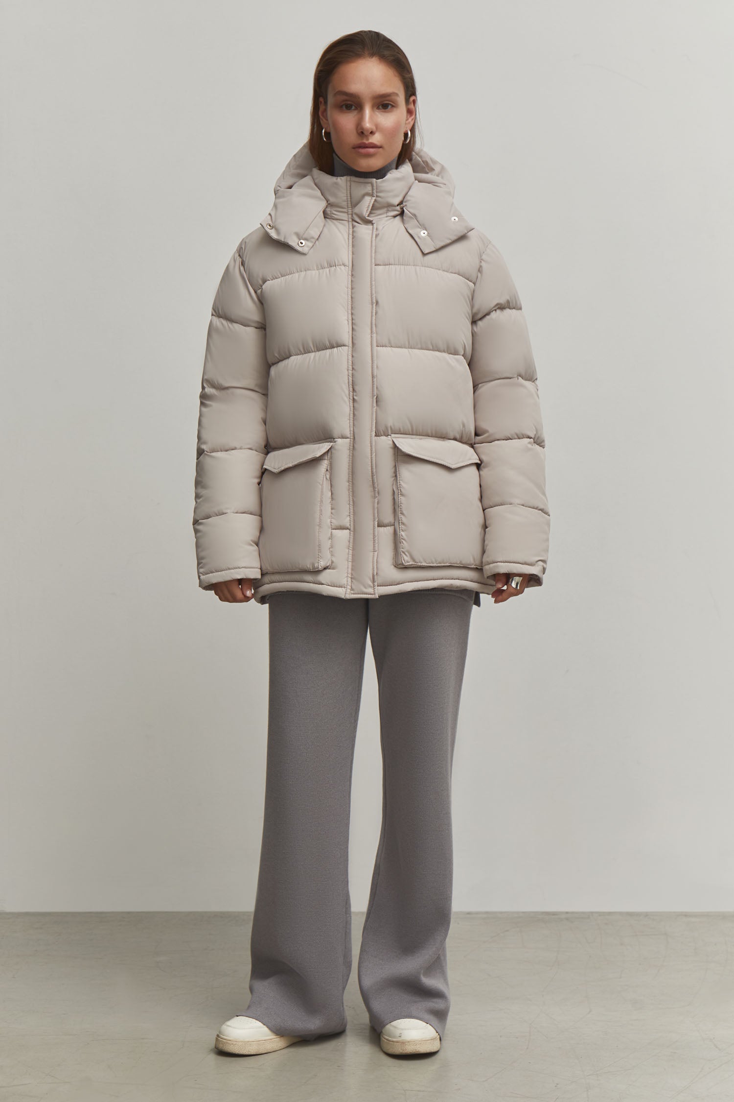 Boyfriend style winter jacket in red