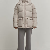 Boyfriend style winter jacket in red