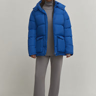Boyfriend style winter jacket in blue