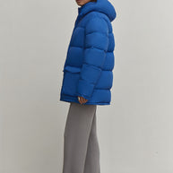 Boyfriend style winter jacket in blue