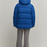 Boyfriend style winter jacket in blue