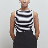 Jersey top in grey-melange/black