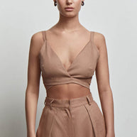 Linen criss-cross top