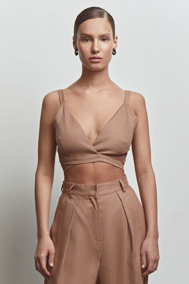 Linen criss-cross top