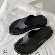 Leather flip flop sandals