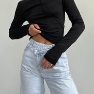 Longsleeve textured in black/gray