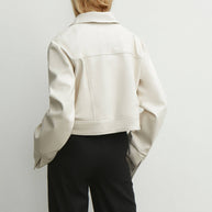 Short faux leather jacket