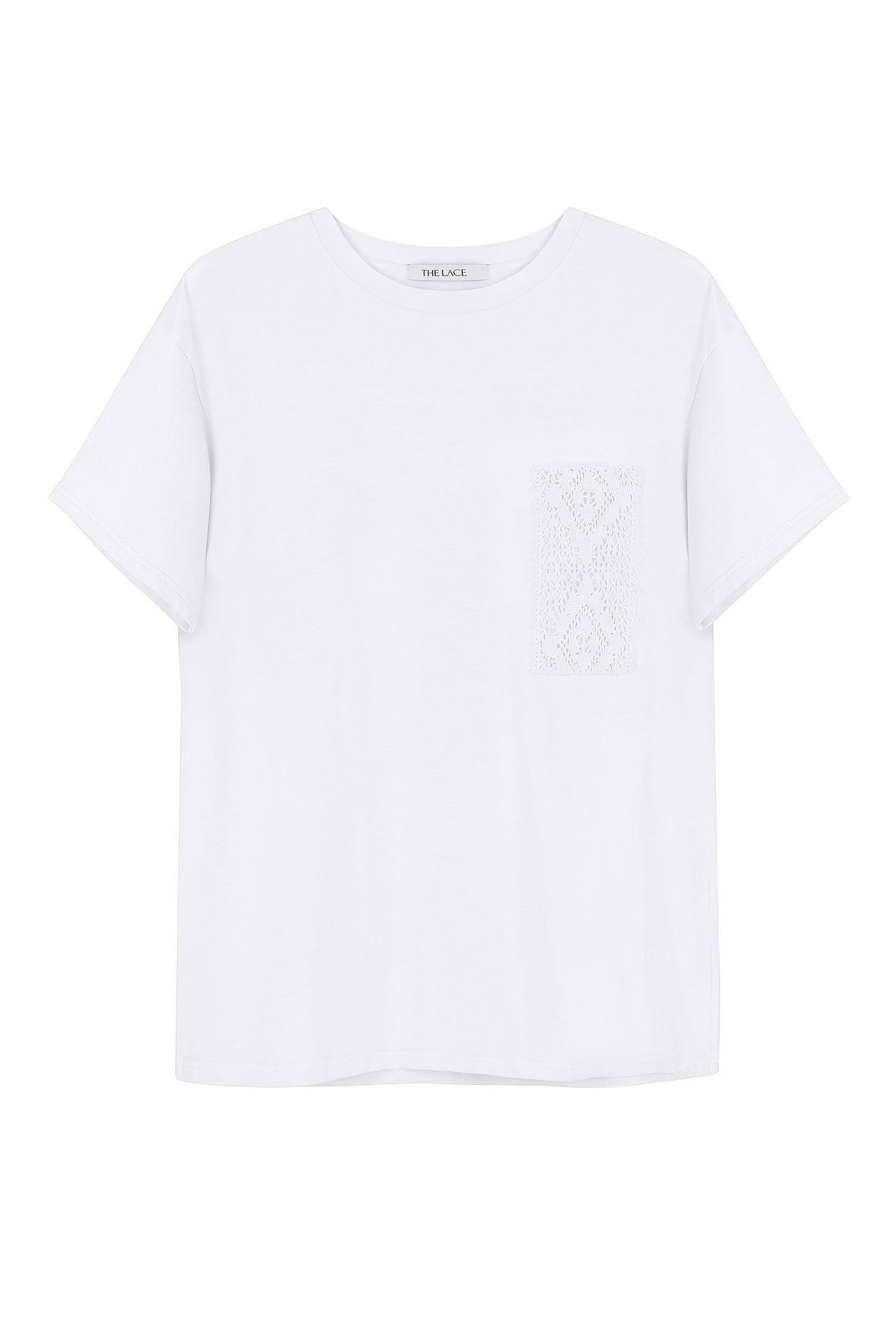 Oversized t-shirt with embroidery decoration in blue/white