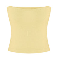 Knitted slim fit top in lemon