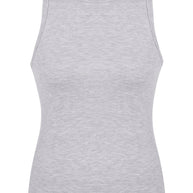 Jersey top in grey-melange/black
