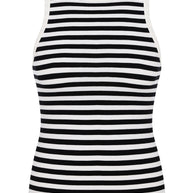 Jersey top in grey-melange/black