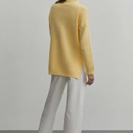 Knitted sweater in green/yellow