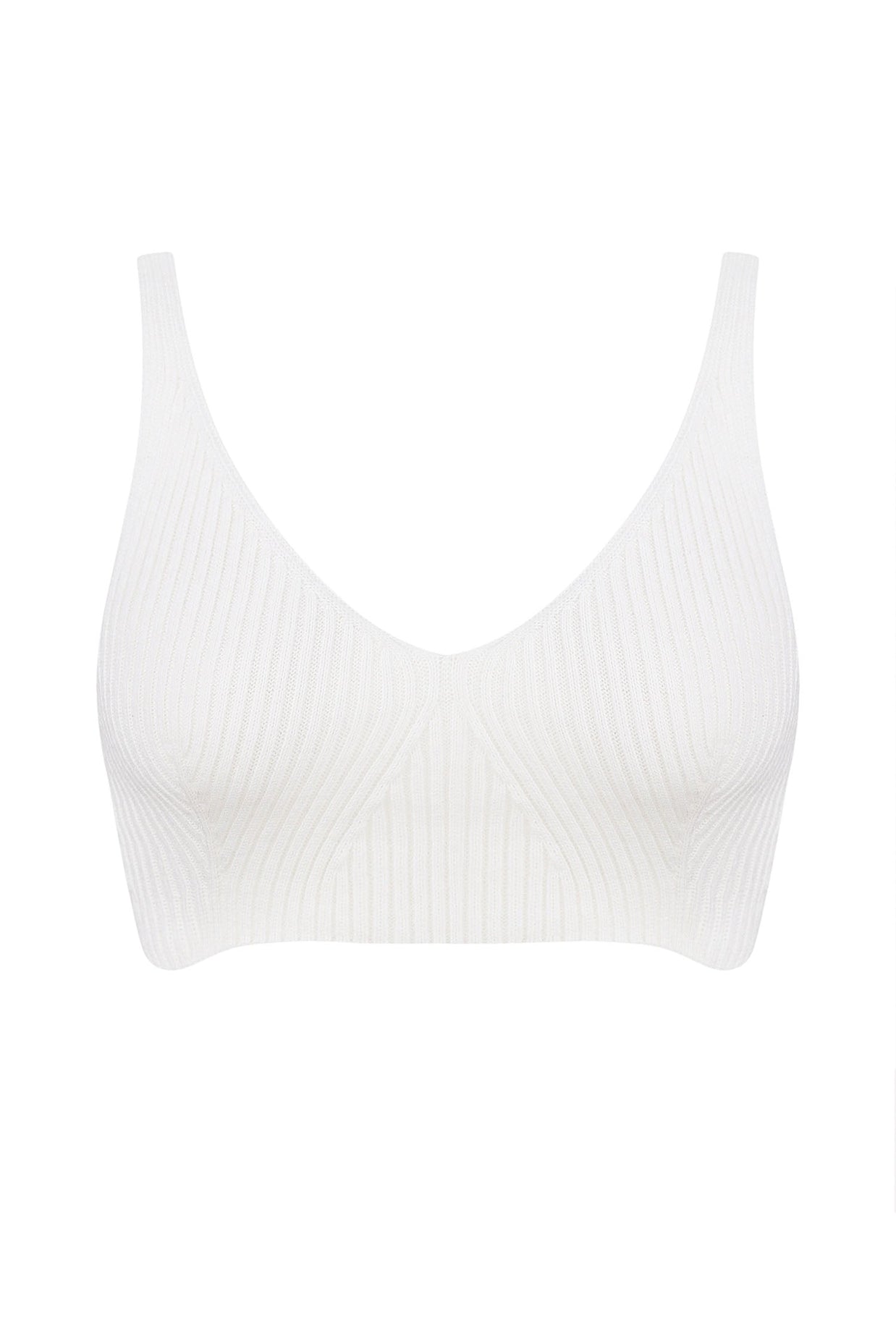 Knitted crop top in milk/cappuccino