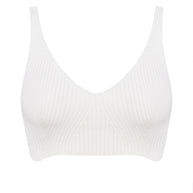 Knitted crop top in milk/cappuccino