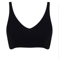 Knitted crop top in black