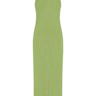 Knitted maxi dress in orange/green