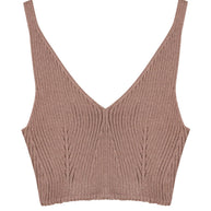 Knitted crop top in milk/cappuccino