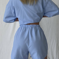 Light cotton shorts with drawstring