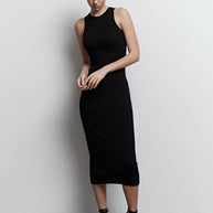 Ribbed jersey midi dress