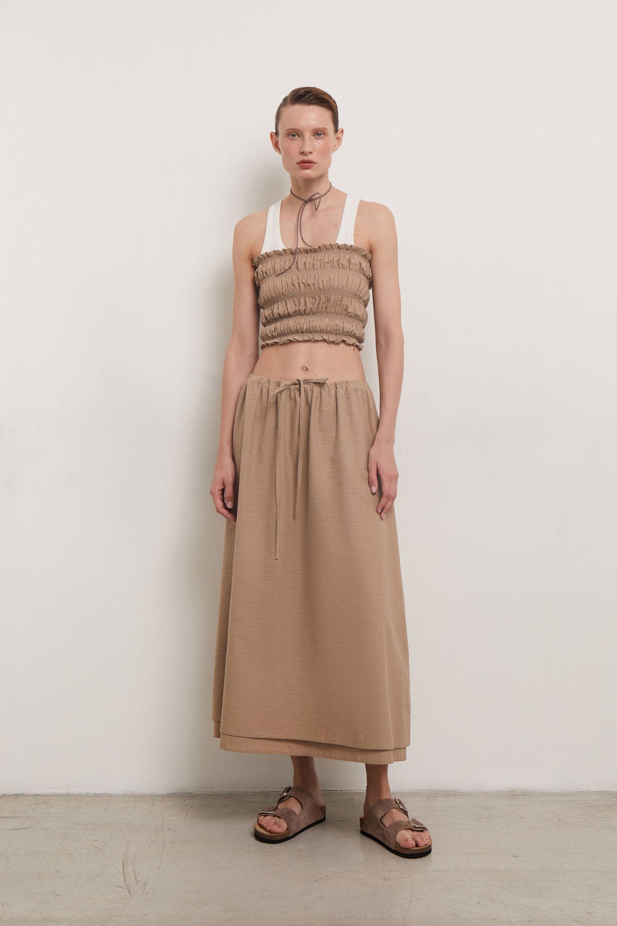 Bandeau top (eco) in beige