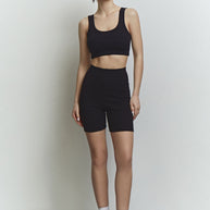 Ribbed crop top with thin straps