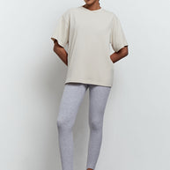 Leggings with stripes in gray