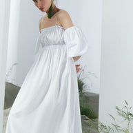 Off-the-shoulder midi dress
