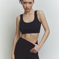 Ribbed crop top with thin straps